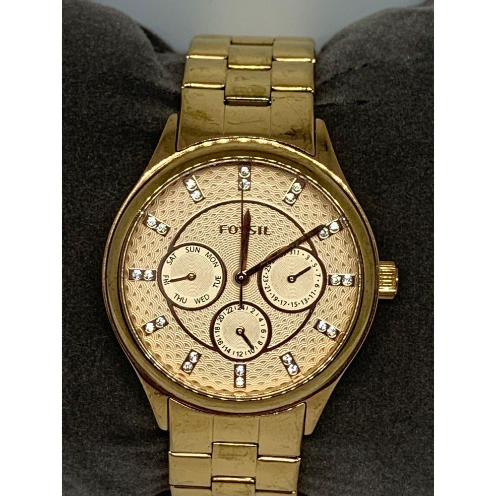 Fossil BQ1561 Women's Stainless Steel Analog Rose Gold Dial Genuine Watch GE207